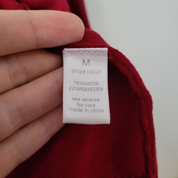 Active USA Cropped Cardigan Sweater Red Bright Medium - Picture 6 of 8